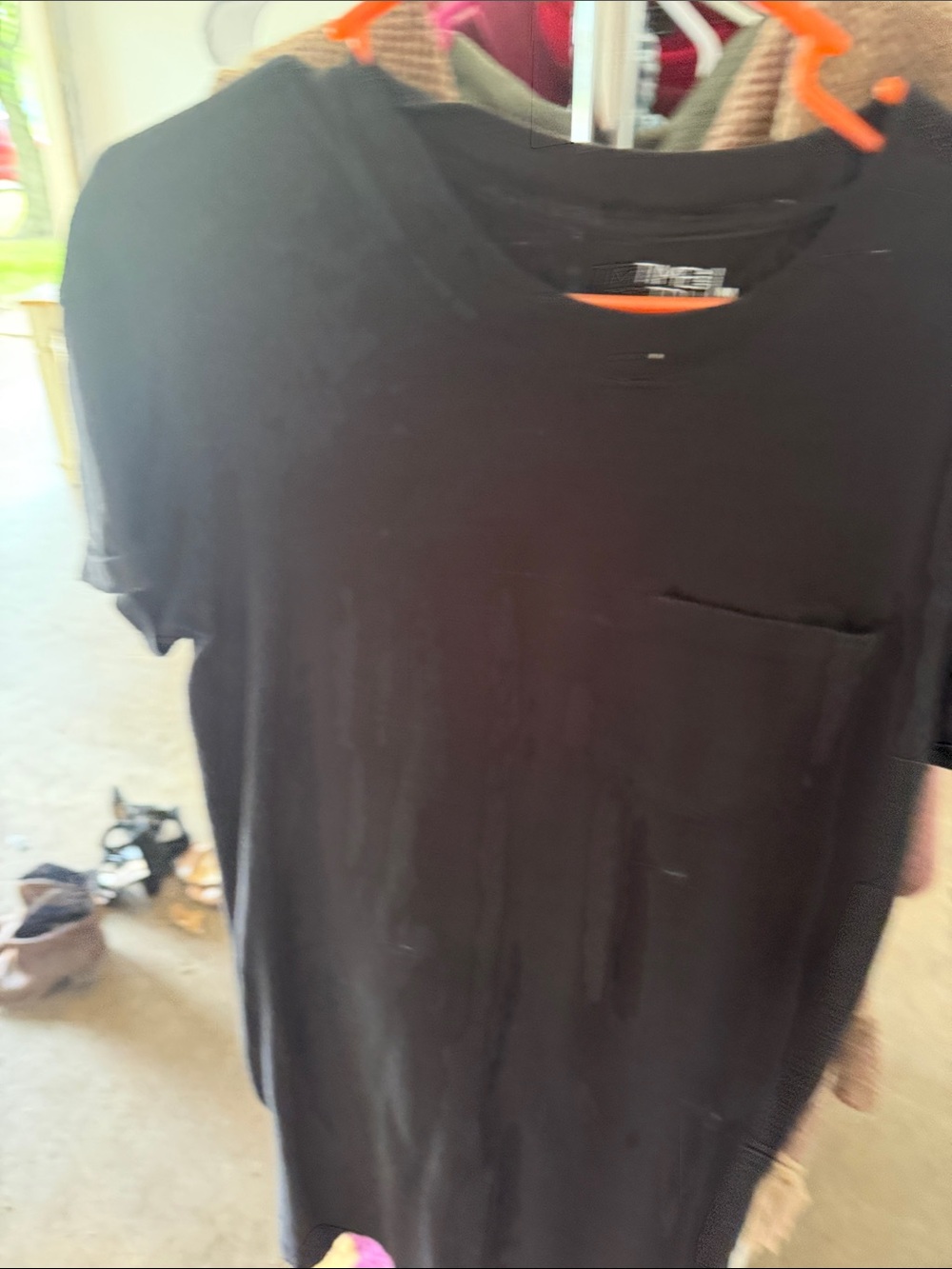 Time and Tru Black Short Sleeve Pocket Tee